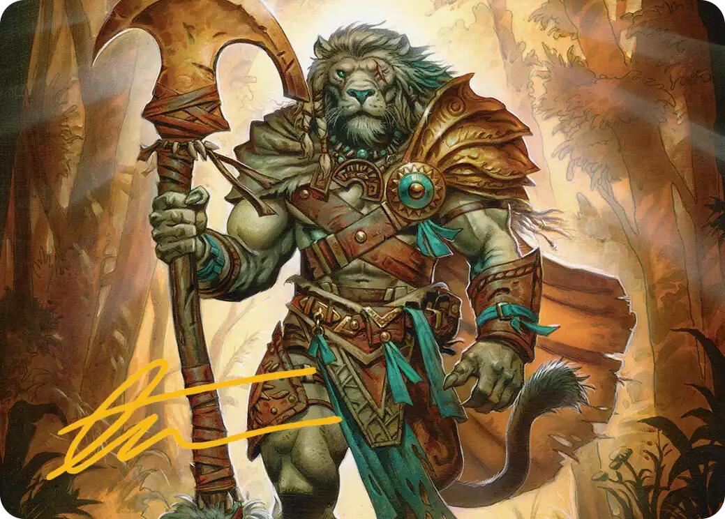 Ajani, Outland Chaperone Art Card (Gold-Stamped Signature) [ASECL - 28]