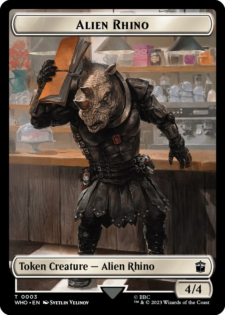 Alien Rhino // Clue (0022) Double-Sided Token [WHO - 3 // 22]