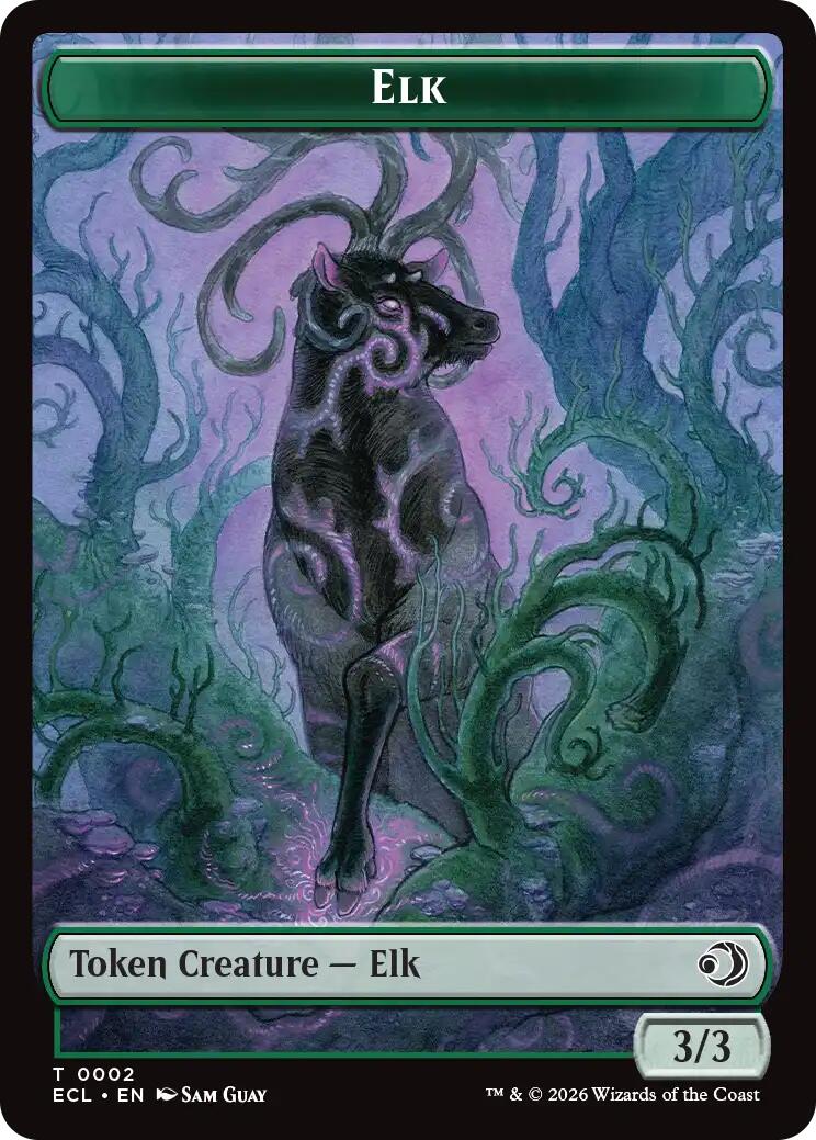 Elk // Emblem - Oko, Shadowmoor Scion Double-Sided Token [ECL - 2 // 12]