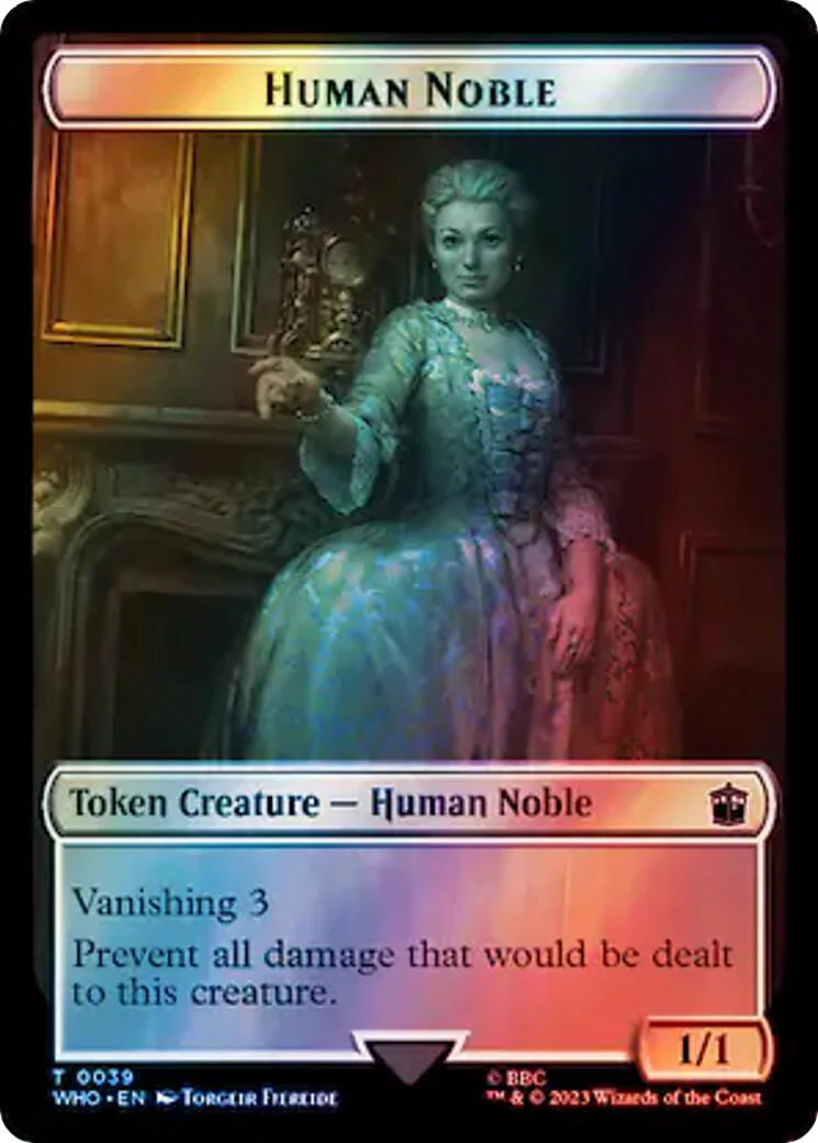 Human Noble // Beast Double-Sided Token (Surge Foil) [WHO - 39 // 49]