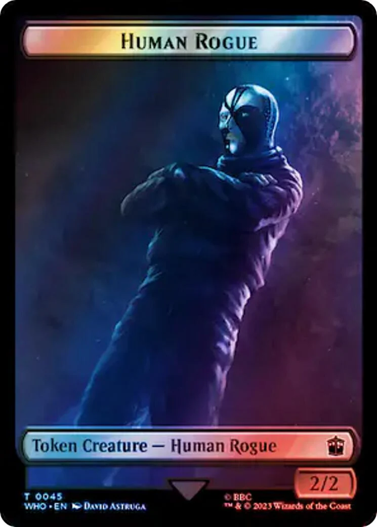 Human Rogue // Dinosaur Double-Sided Token (Surge Foil) [WHO - 45 // 52]